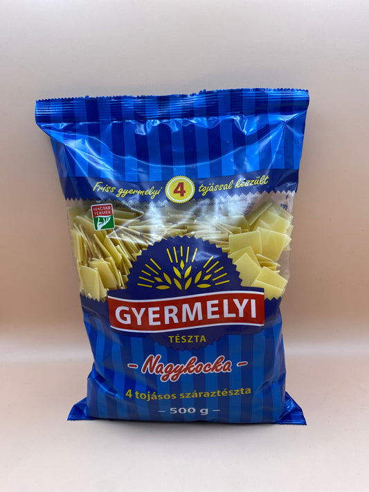 Gyermelyi 4tojásos száraztészta Nagykocka 500g