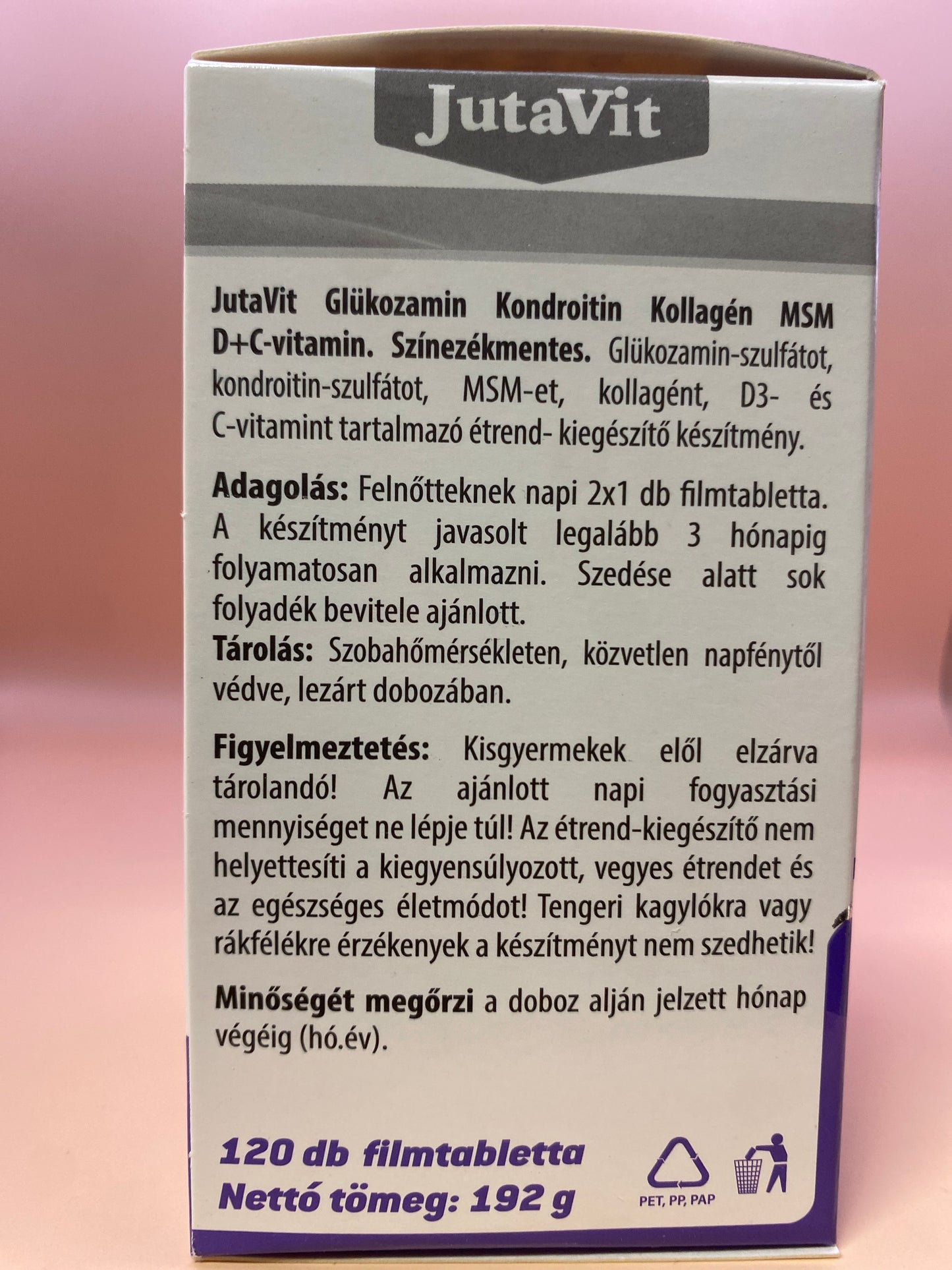 JutaVit Glükozamin Kondroitin Kollagén MSM D+C-vitamin 120 darab filmtabletta