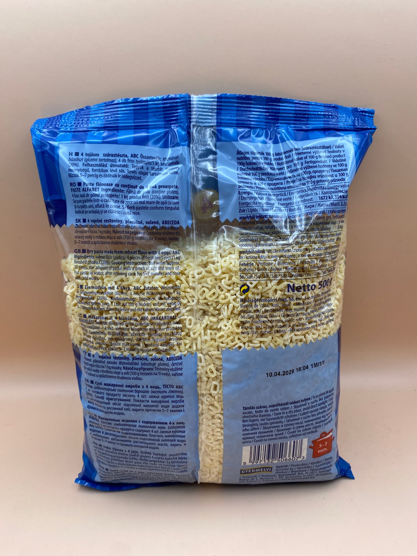 Gyermelyi 4 tojásos száraztészta ABC tészta 500g