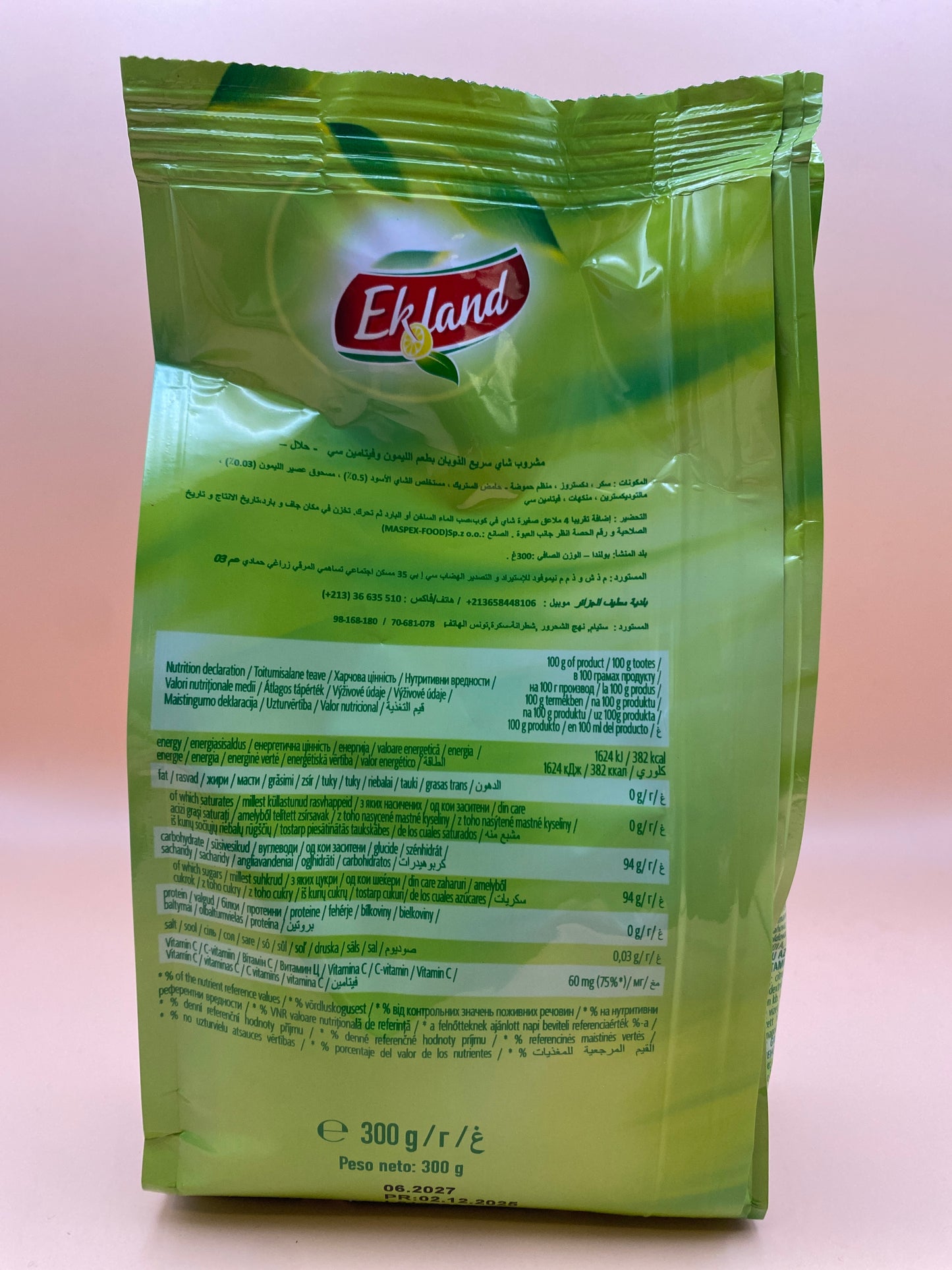 Ekland azonnal oldódó citrom ízű tea 300g