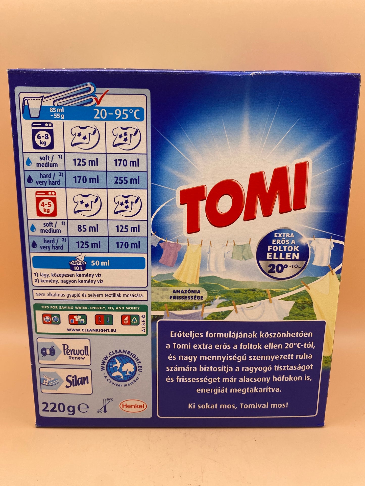 Tomi mosópor fehér és világos ruhákhoz 220g