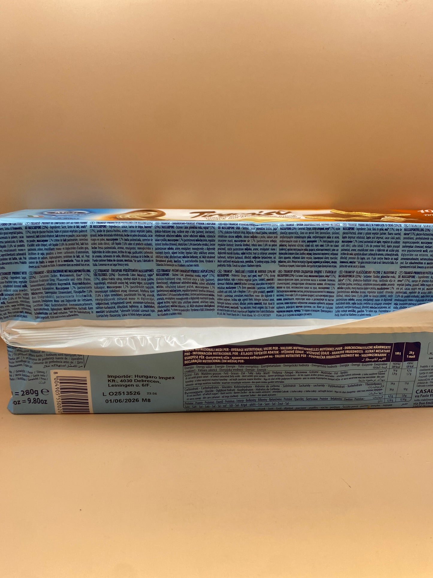 Midi piskóta Tiramisu ízű töltelékkel 280g (10x28g)