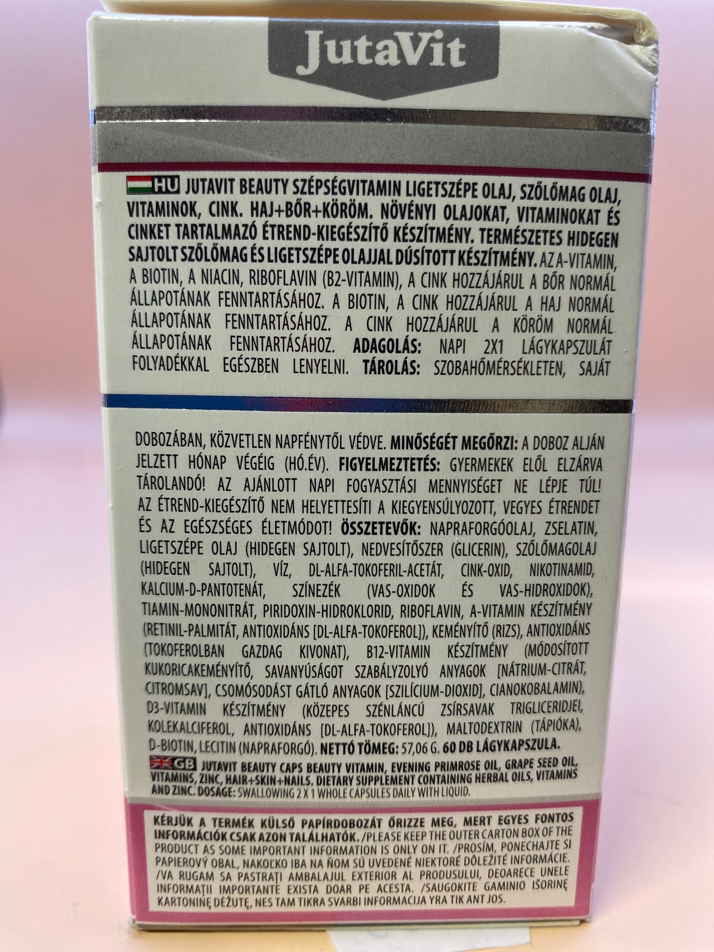 JutaVit Beauty Caps Szépség-Beauty vitamin 60 darab lágykapszula