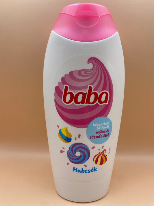 Baba Habcsók Kényeztető tusfürdő 400 ml Málna és rózsafa illat