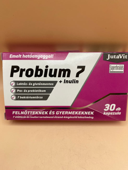 JutaVit Probium 7 + Inulin - 7 élőflórát és inulint tartalmazó étrend-kiegészítő készítmény 30 kapszula