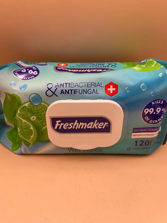 Freshmaker Fertőtlenítő hatású nedves törlőkendő 120 lap Lime illat