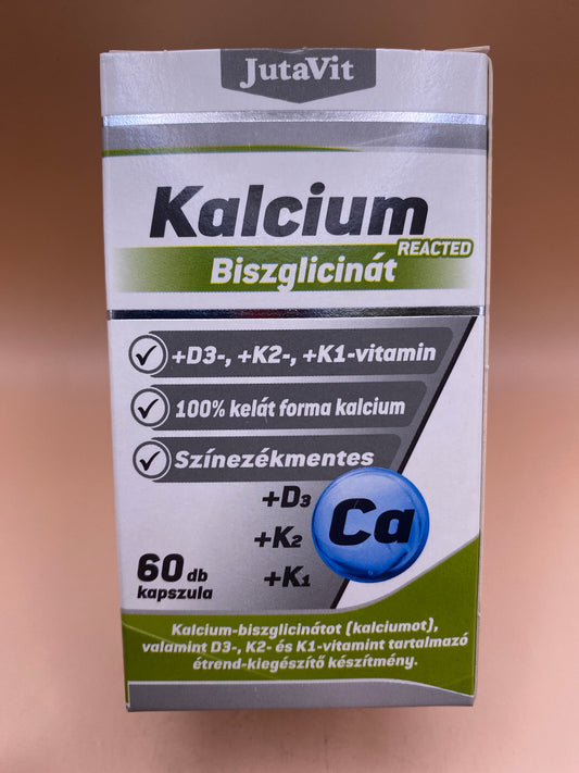 JutaVit Kalcium Biszglicinát Reacted + D3+K2+K1-vitamin 60 darab kapszula
