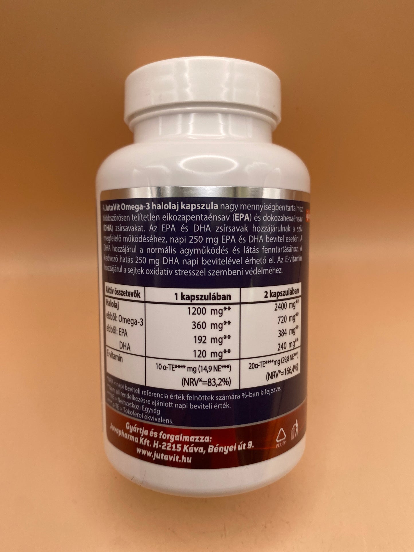 JutaVit Omega-3 1200mg halolaj + E-vitamin 100 darab lágykapszula