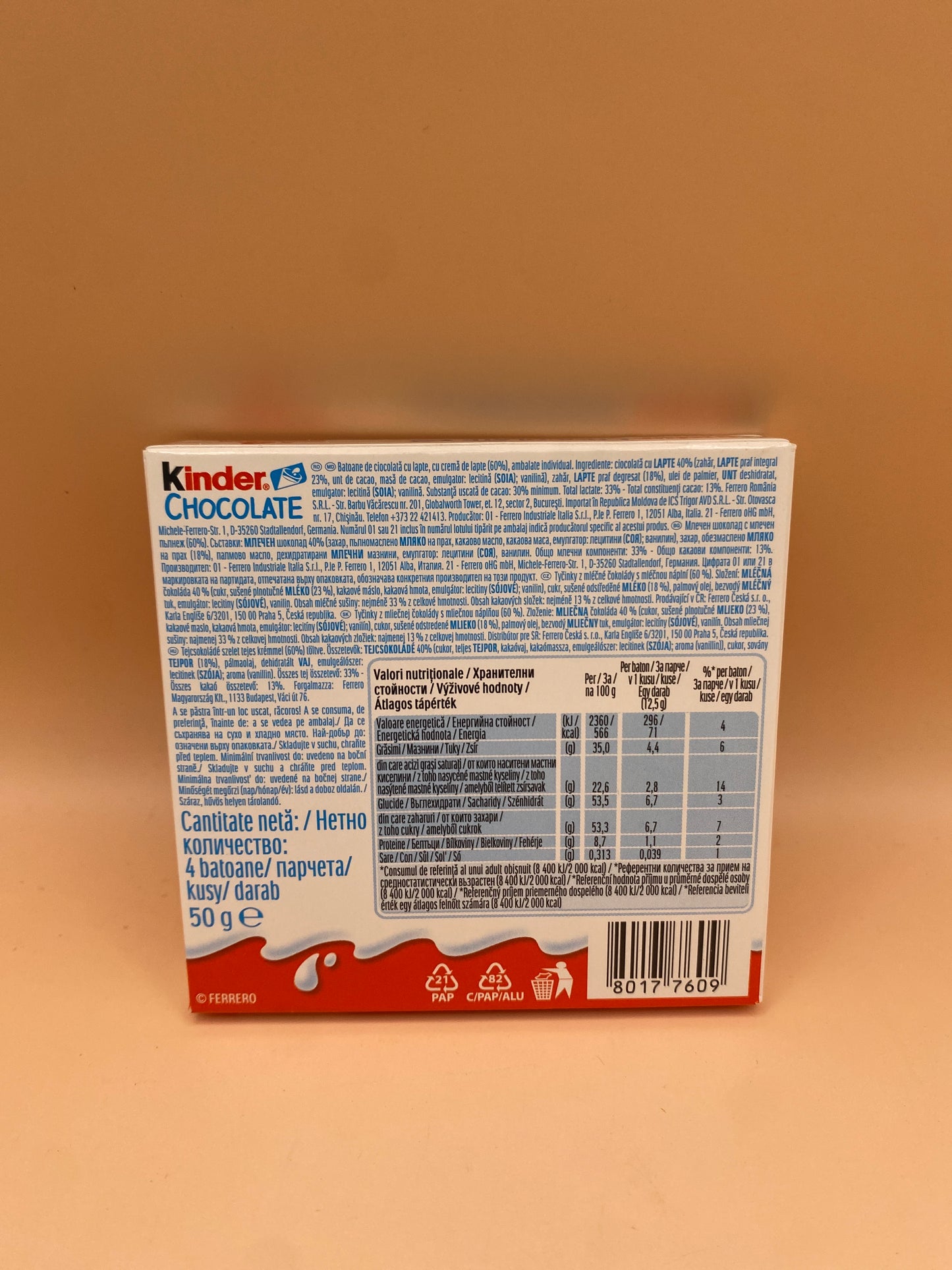 Kinder Tejcsokoládé 50g