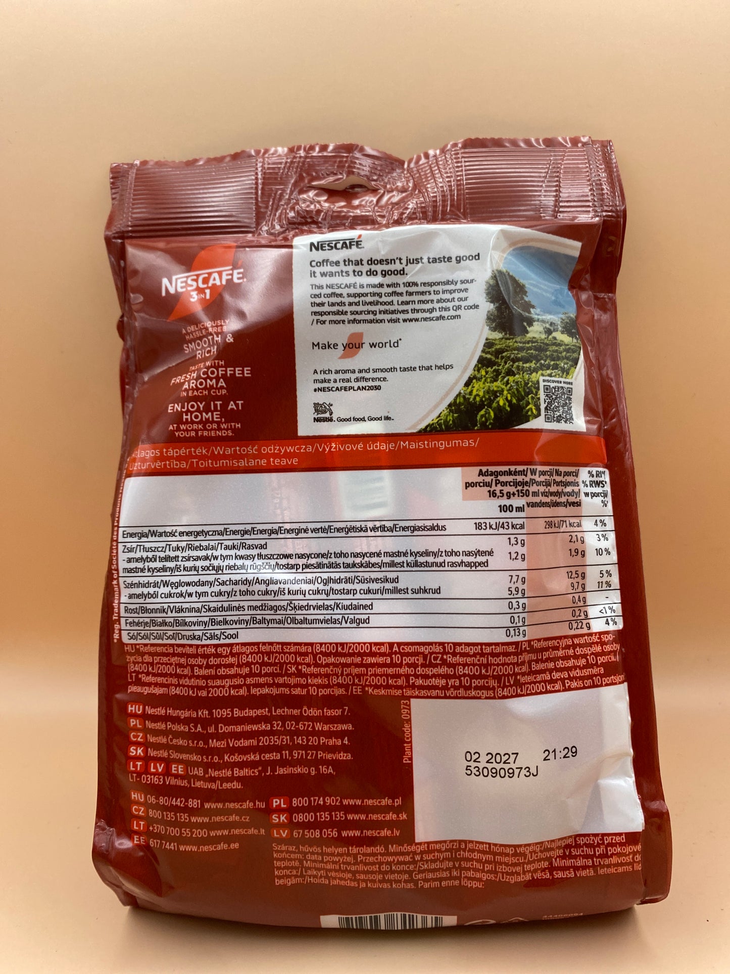 Nescafe Classic 3in1 azonnal oldódó kávéspecialitás 165g