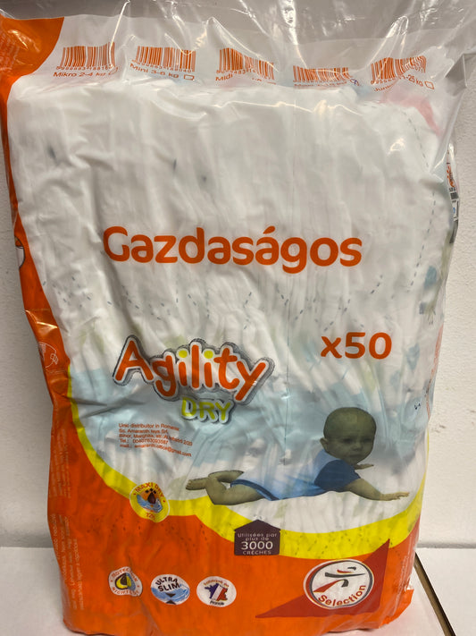 Agility Dry Gazdaságos pelenka Maxi 7-18kg 50db