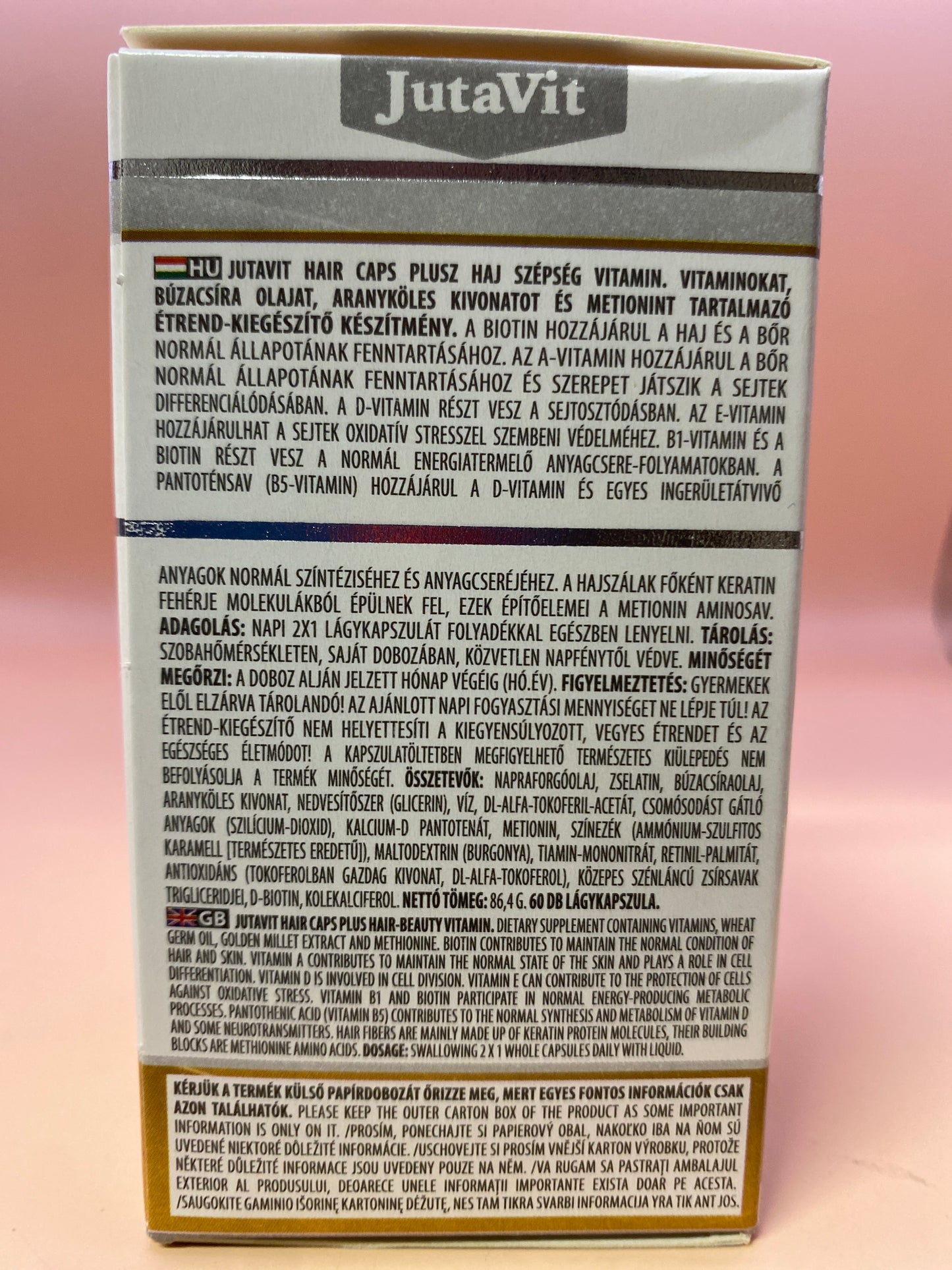 JutaVit Hair Caps plus Haj szépség vitamin 60 darab lágykapszula