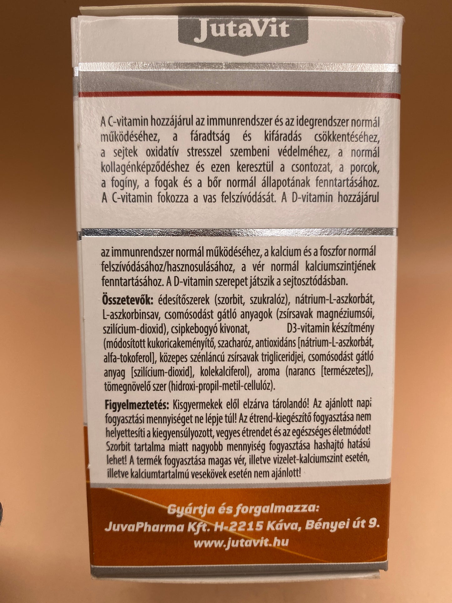 JutaVit C-vitamin KID rágótabletta 200 mg+D3-vitamin 100 darab