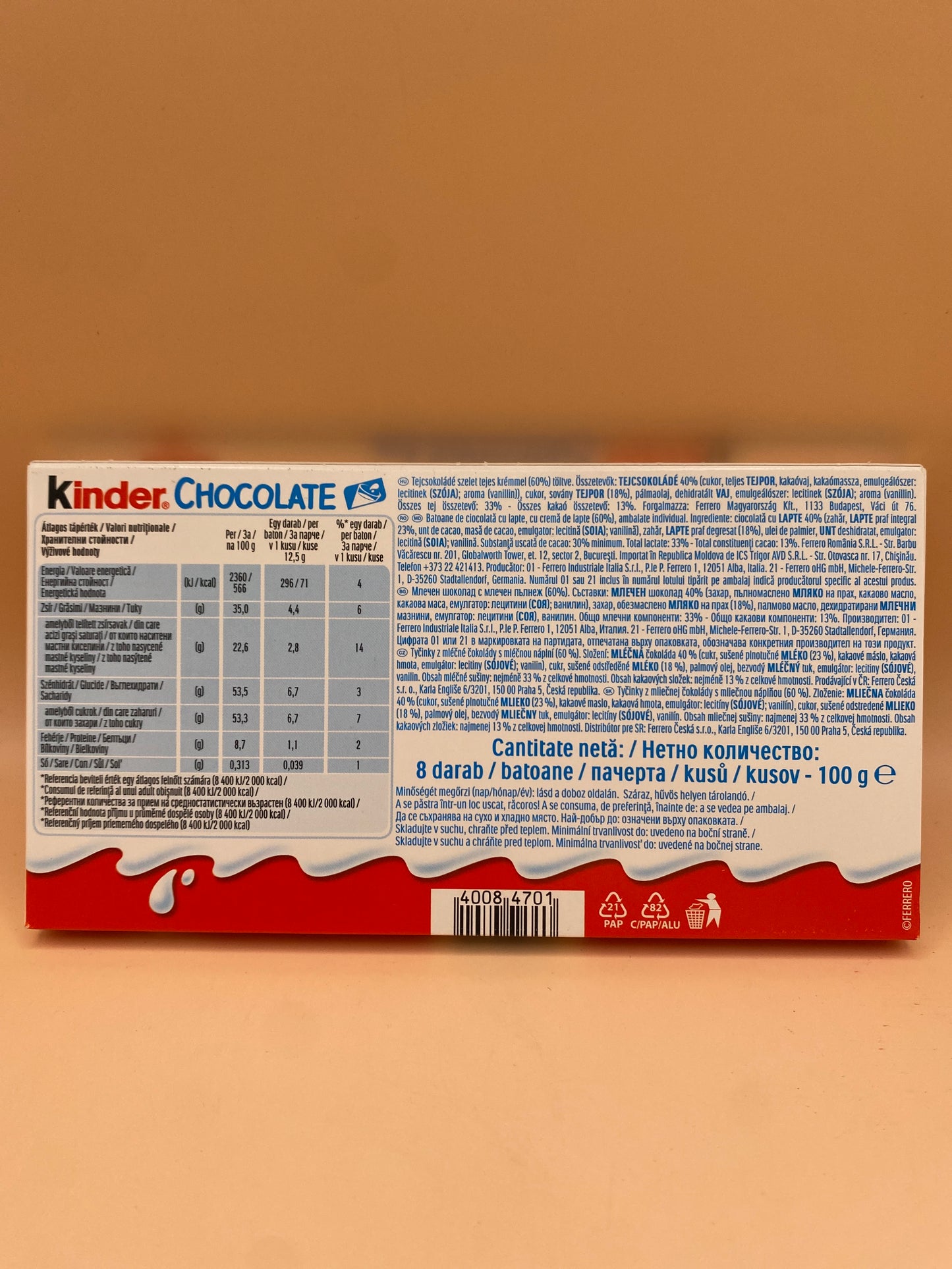 Kinder Tejcsokoládé 100g