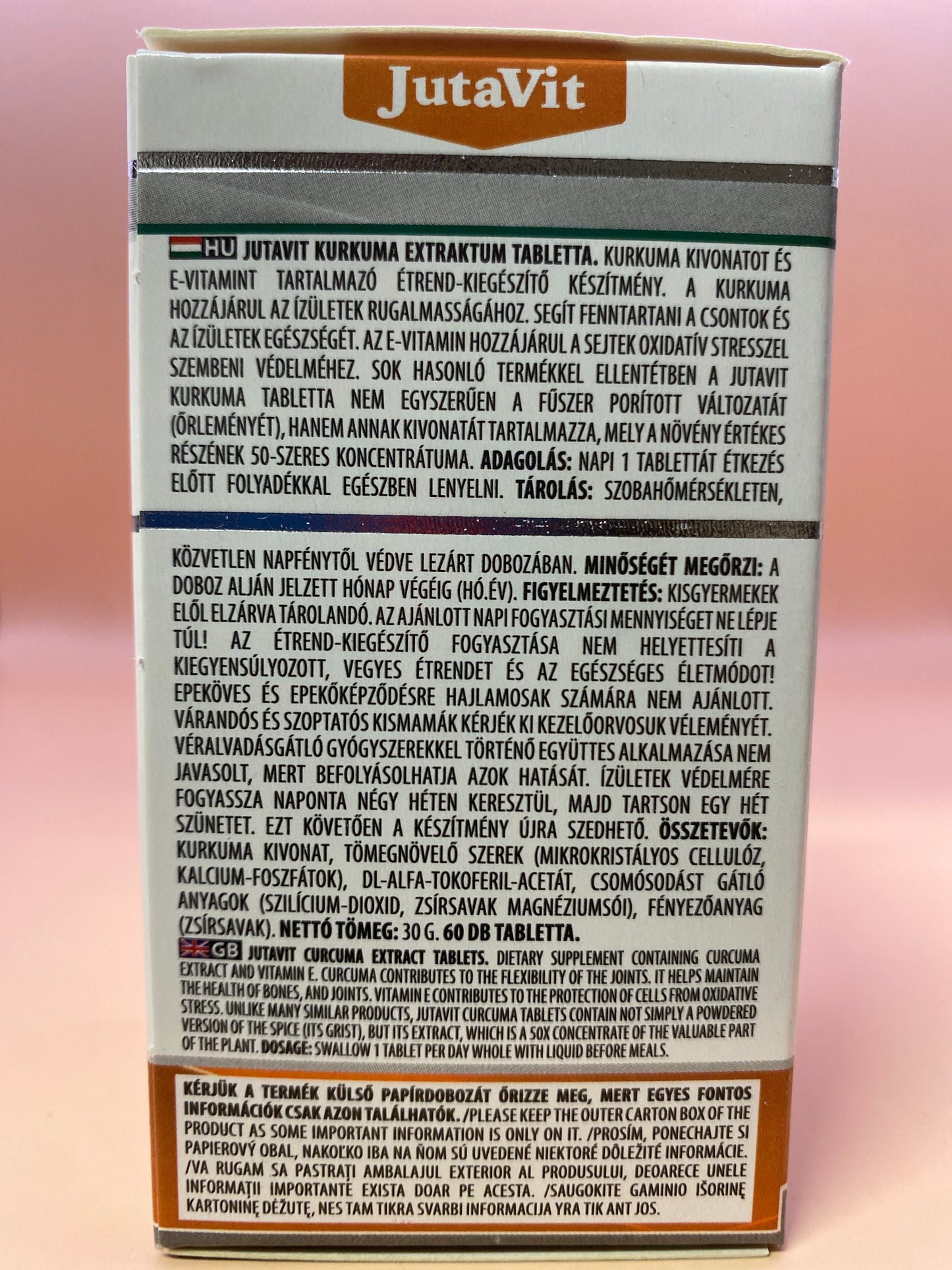 JutaVit Kurkuma az ízületek támogatásáért 60 darab tabletta