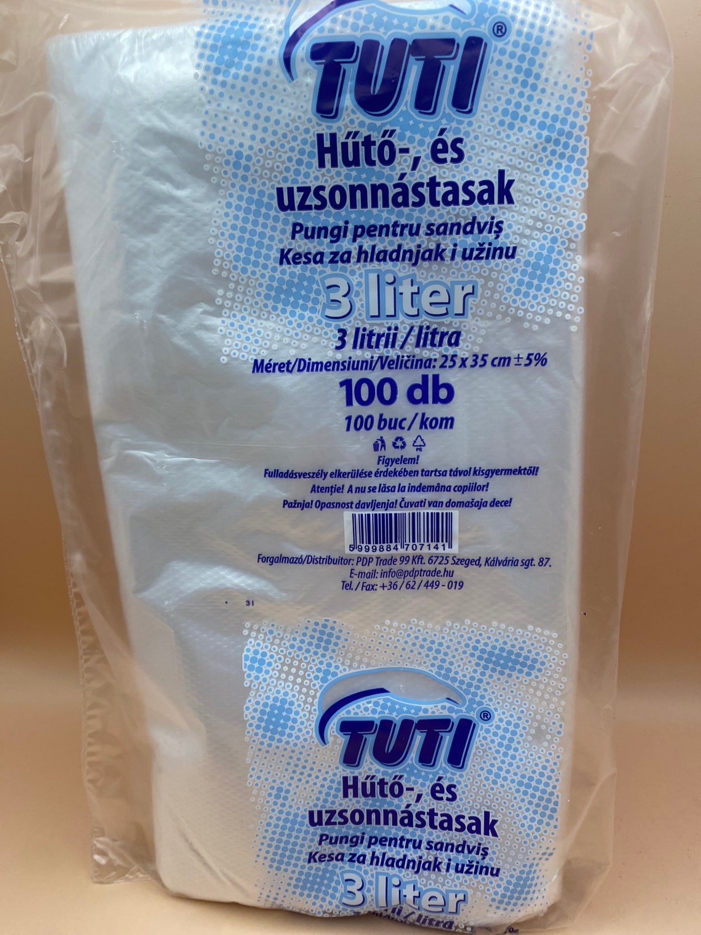 Tuti Hűtő és uzsonnástasak              3 literes 100 darab