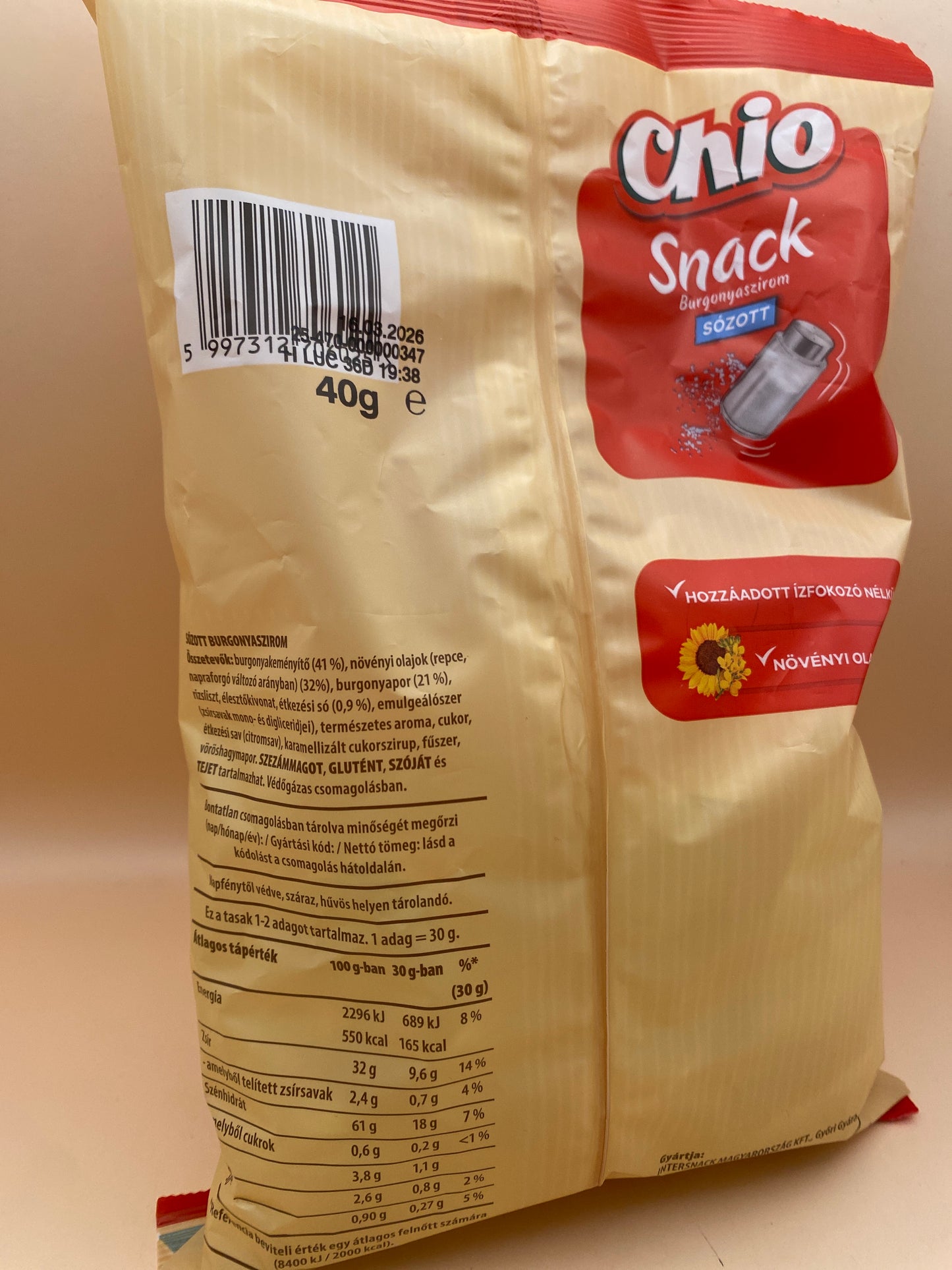 Chio Sózott burgonyaszirom 40g