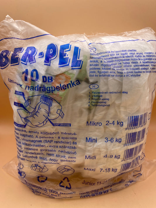 Ber-Pel nadrágpelenka 10 darab Midi 4-9kg