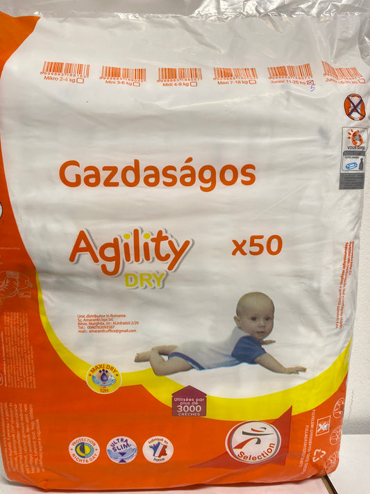 Agility Dry Gazdaságos pelenka Junior 11-25kg 50 darab