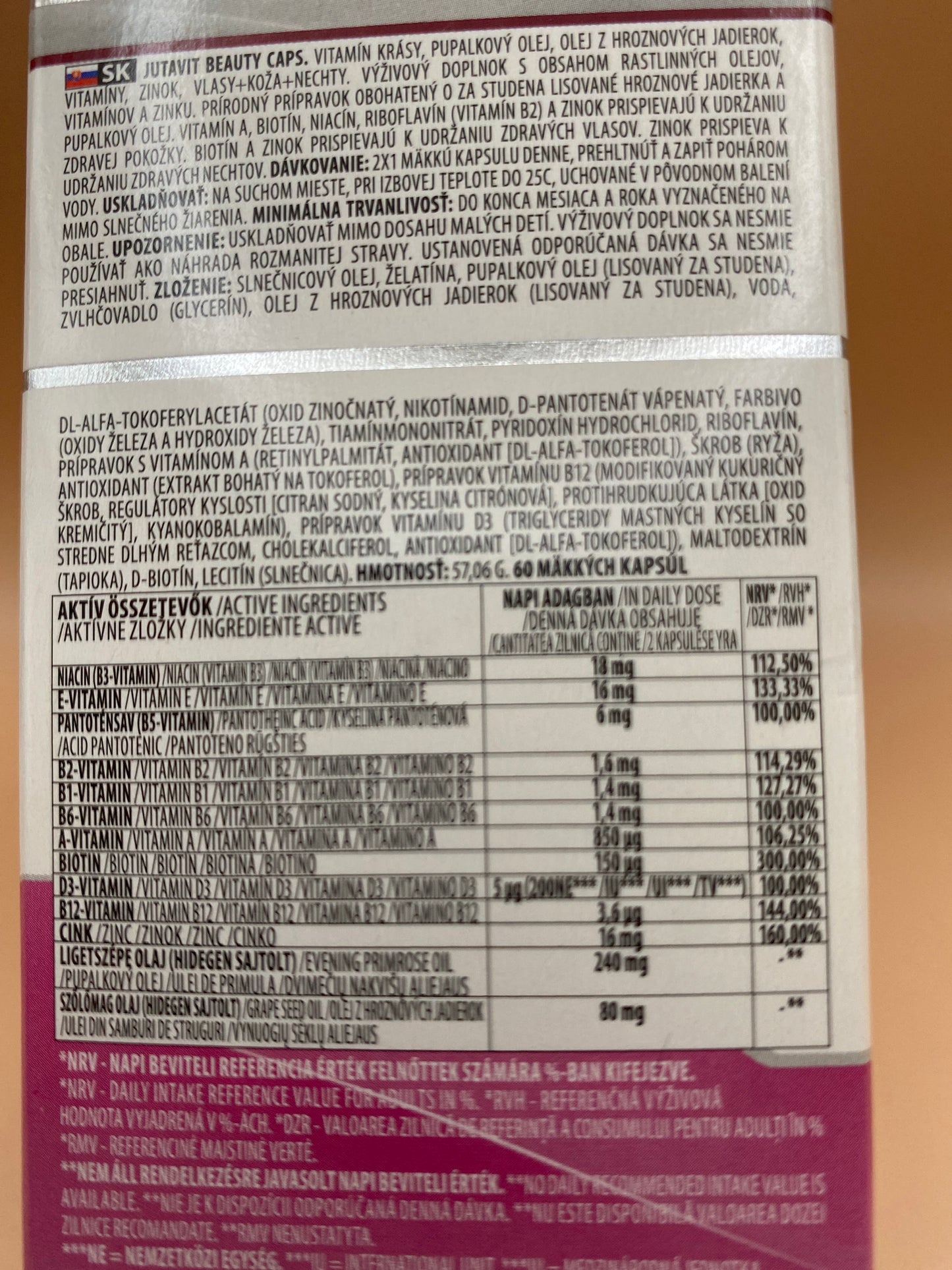 JutaVit Beauty Caps Szépség-Beauty vitamin 60 darab lágykapszula