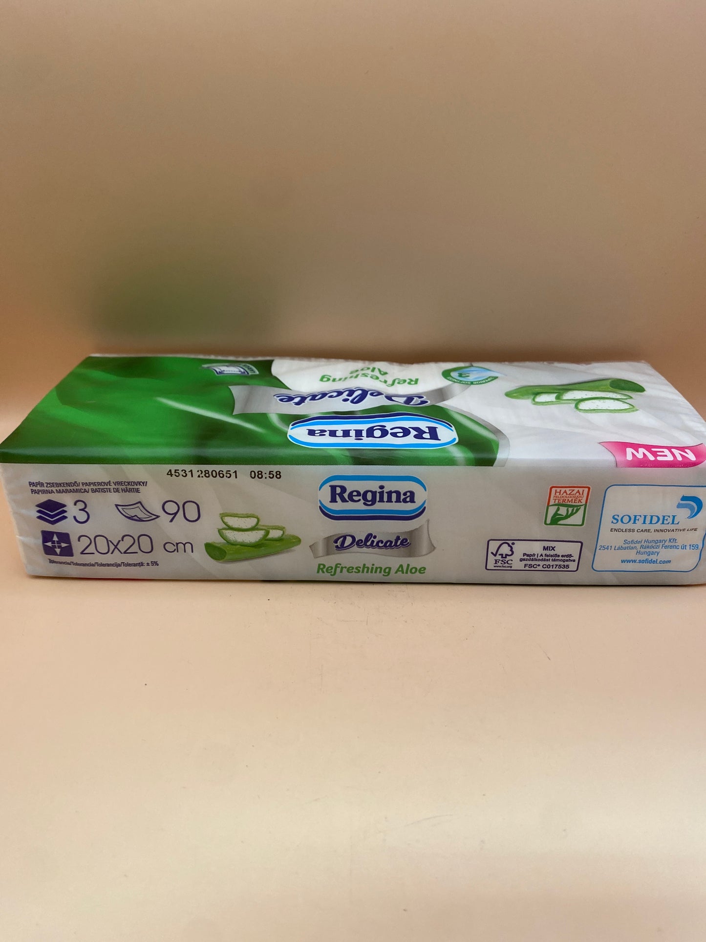 Regina Delicate papírzsebkendő Aloe Vera 3 rétegű 90 darab