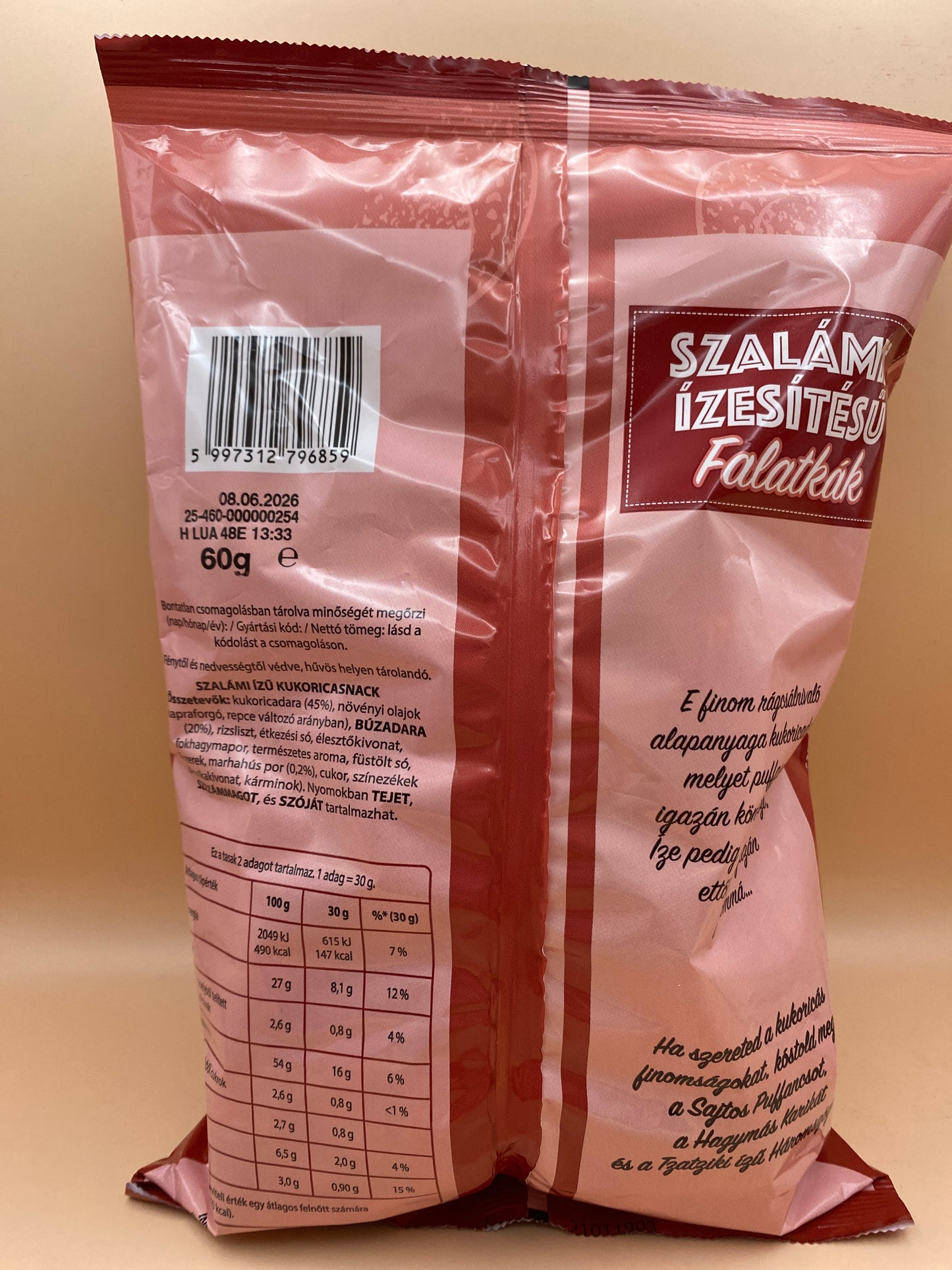 Szalámis ízesítésű falatkák 60g