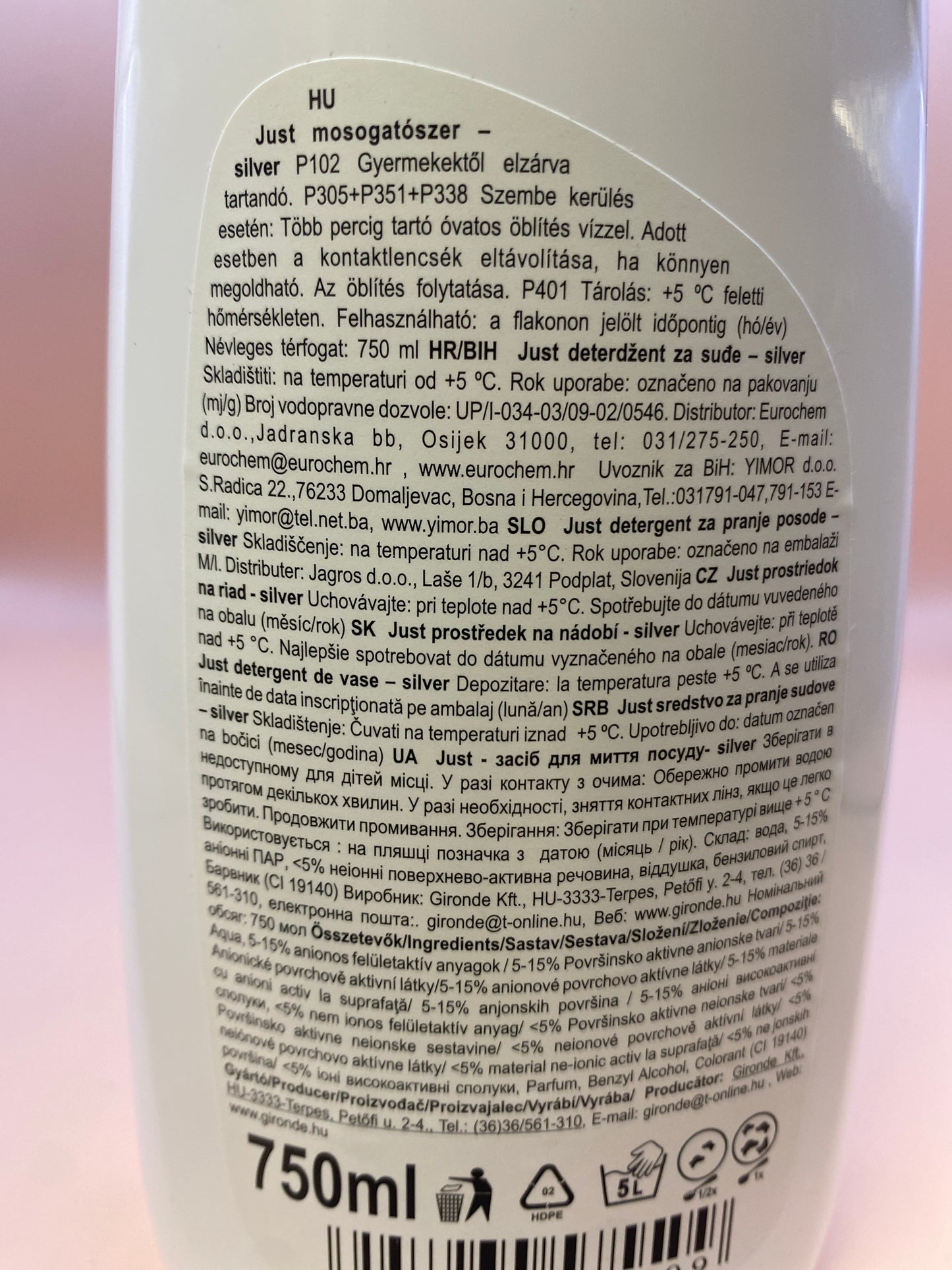 Just Mosogatószer Silver 750 ml