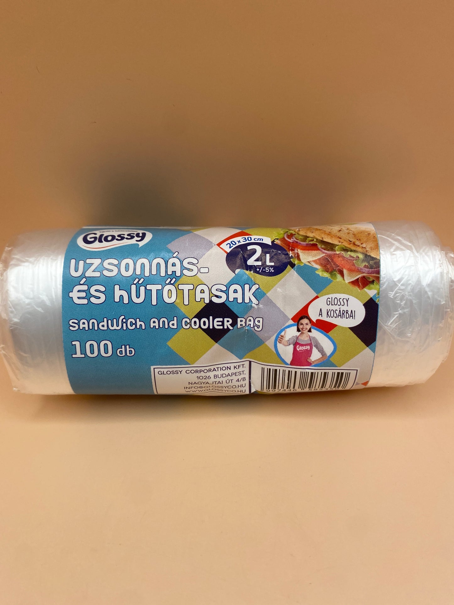 Glossy Uzsonnás és hűtőtasak           2 literes 100 darab