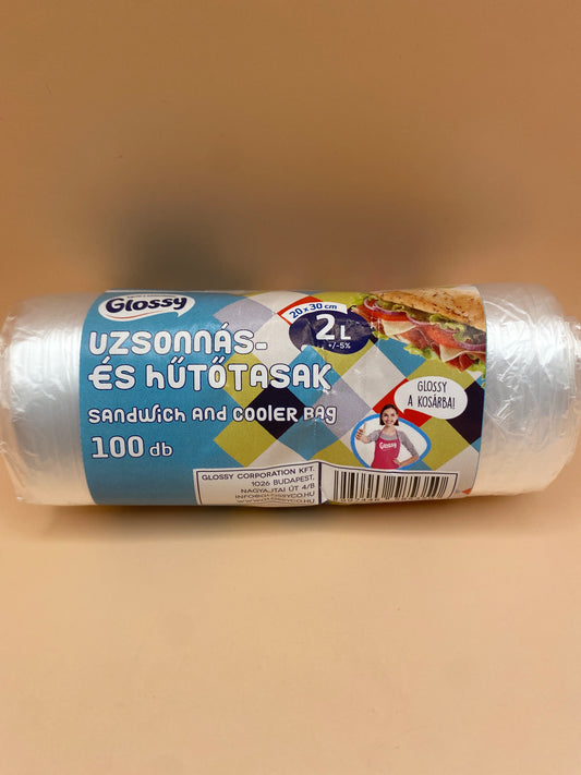 Glossy Uzsonnás és hűtőtasak           2 literes 100 darab