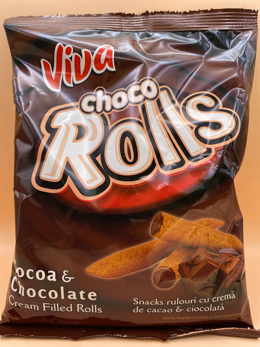 Viva Choco Rolls kakaós-csokoládé krémmel töltött gabonarudacska 100g