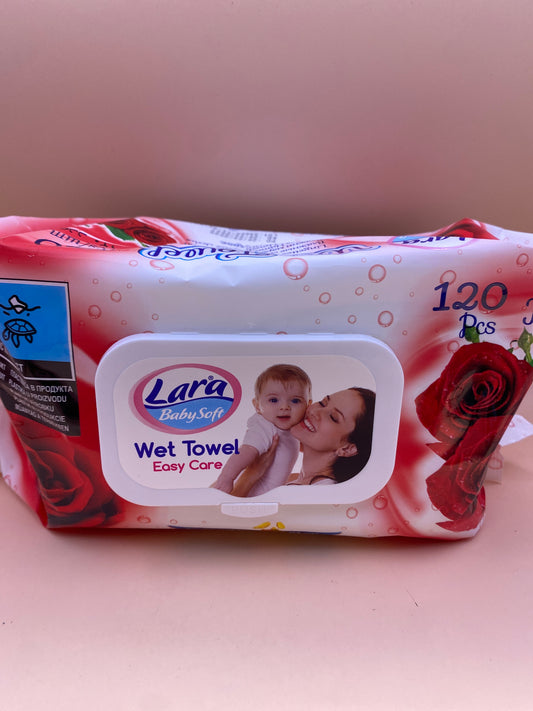 Lara Baby Soft nedves törlőkendő 120 darabos