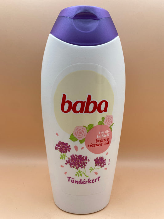 Baba Tündérkert  Frissítő tusfürdő 400 ml  Bodza és rózsavíz