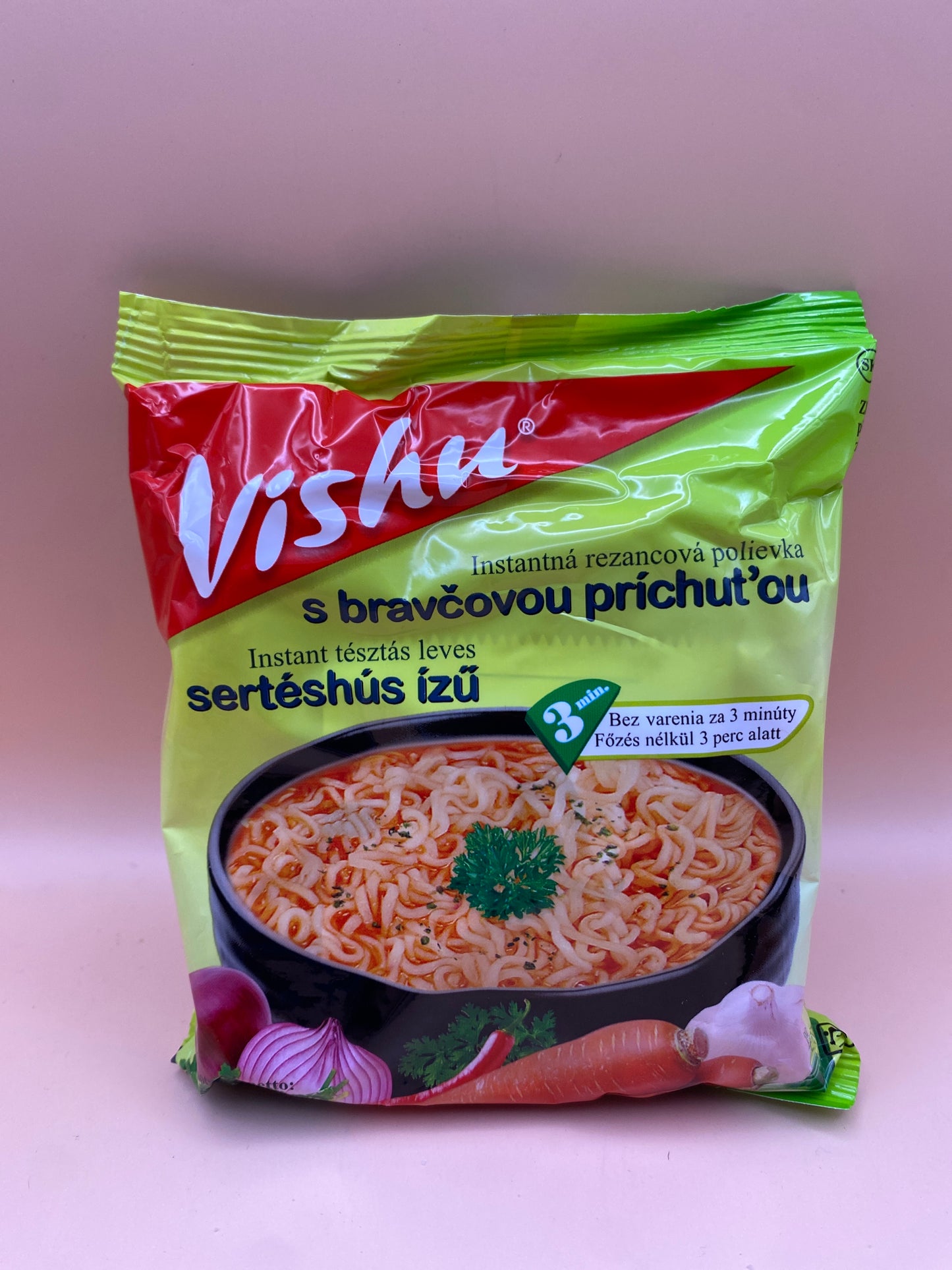 Vishu instant tésztás leves 60g.  Sertéshús ízű