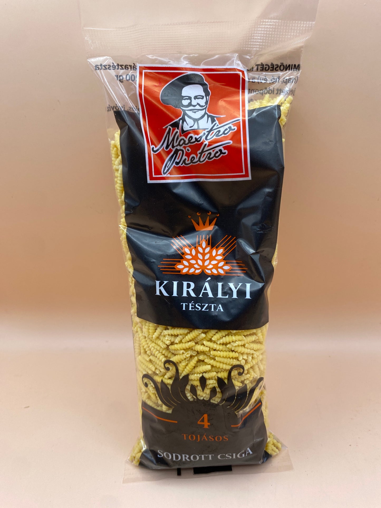 Királyi 4 tojásos száraztészta 200g Sodrott csiga