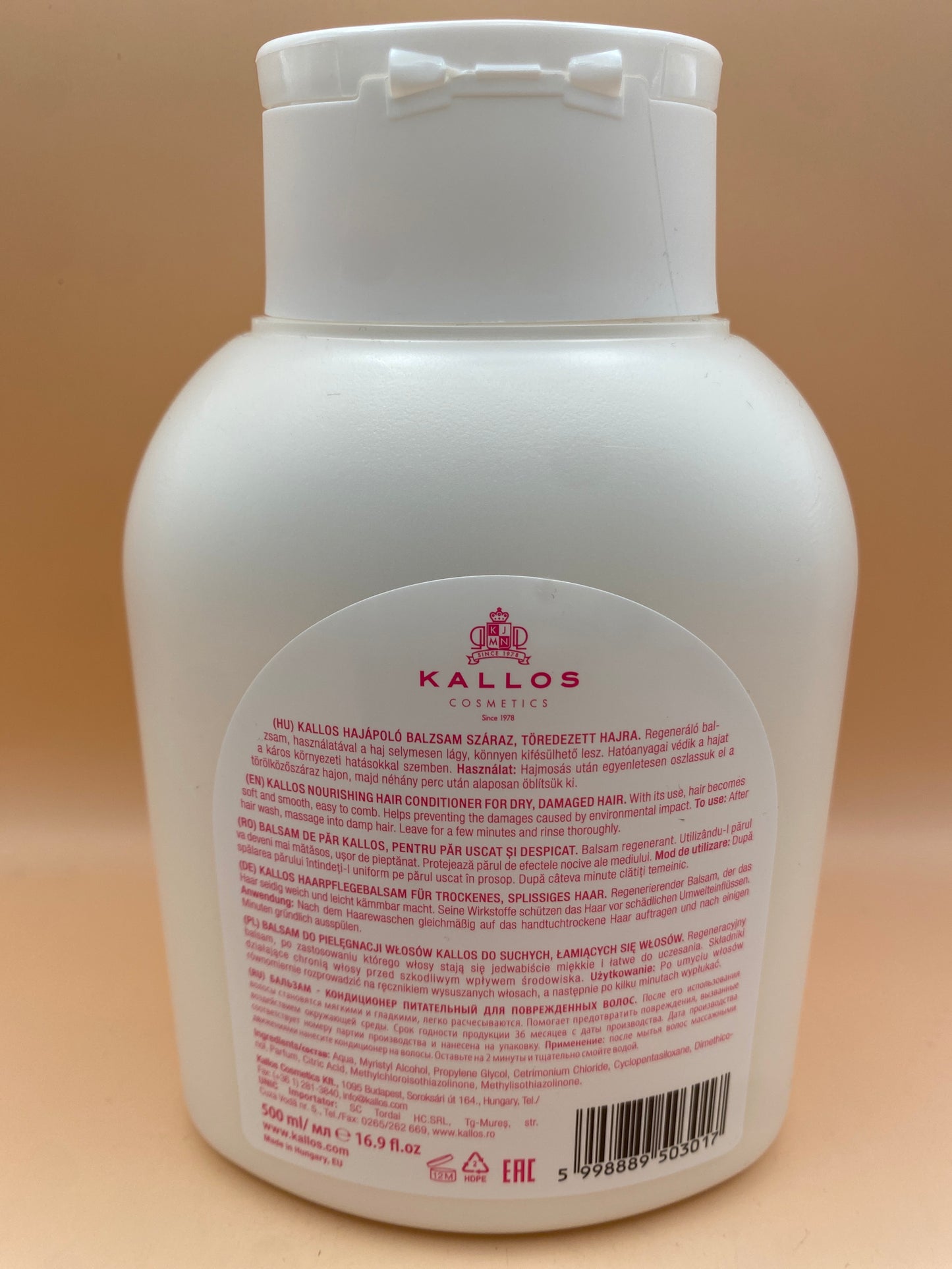 Kallos Hajápoló balzsam száraz, töredezett hajra 500 ml