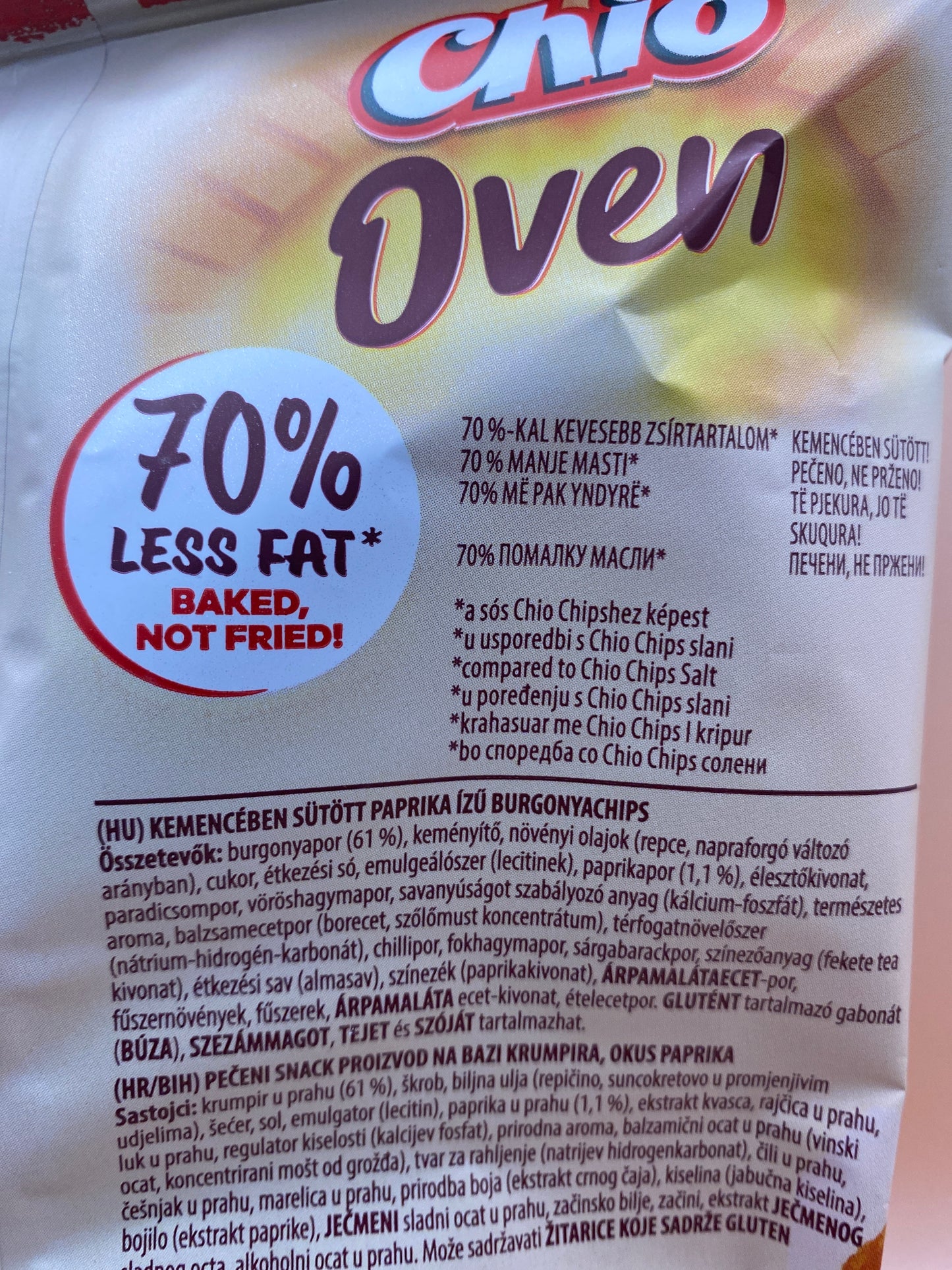 Chio Oven Paprika ízű burgonyachips 100g