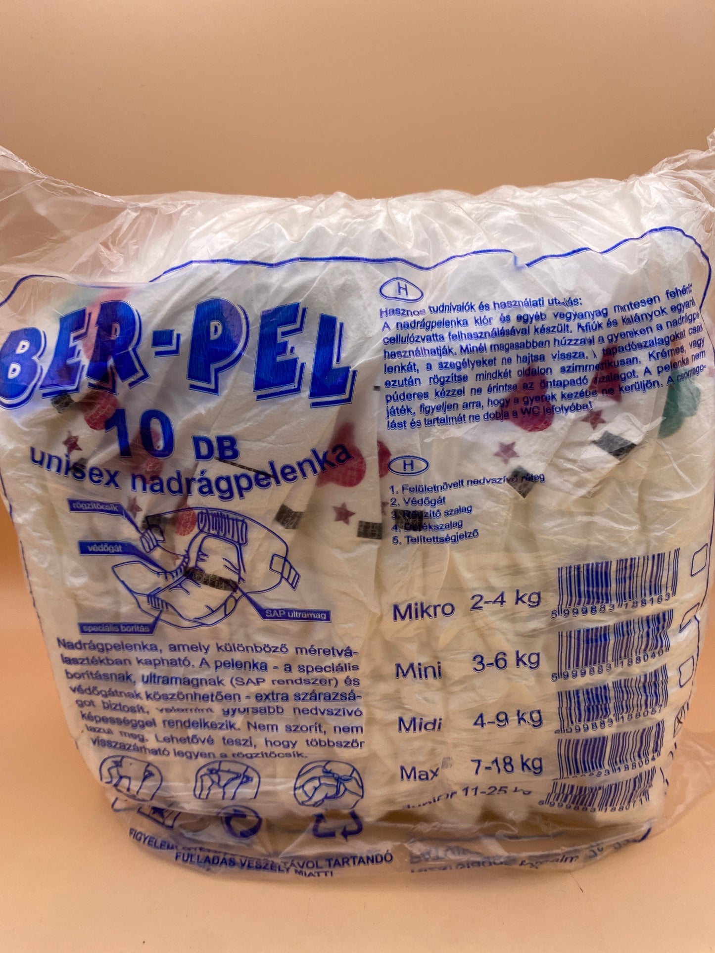 Ber-Pel nadrágpelenka 10 darab Maxi 7-18kg