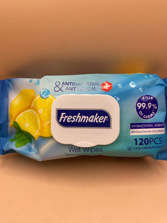 Freshmaker Fertőtlenítő hatású nedves törlőkendő 120 lap  Citrom illat