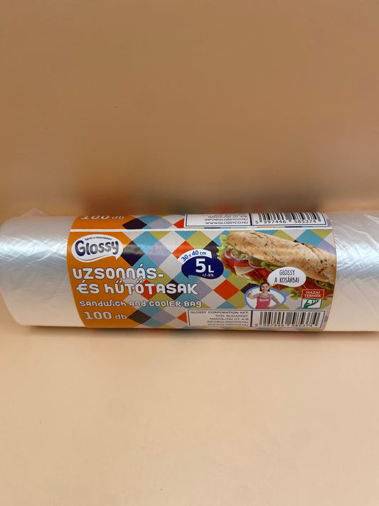 Glossy Uzsonnás és hűtőtasak          5 literes 100 darab