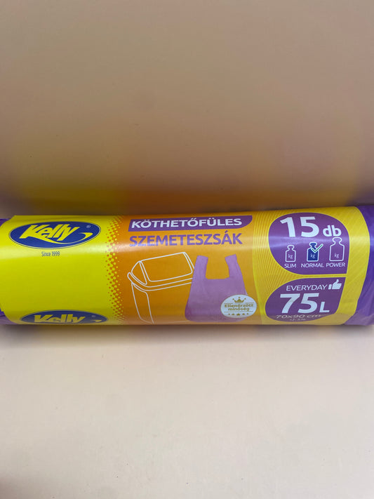 Kelly Köthetőfüles szemeteszsák   75 literes 15 darab