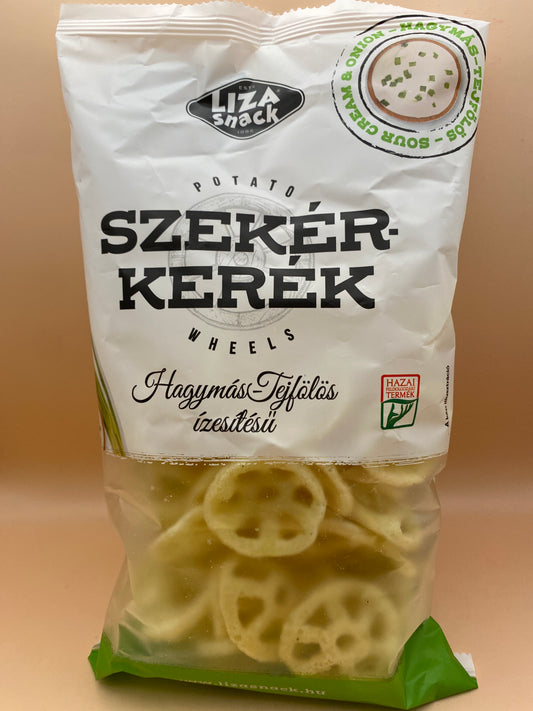 Liza snack Szekérkerék hagymás-tejfölös ízű burgonyasnack 40g