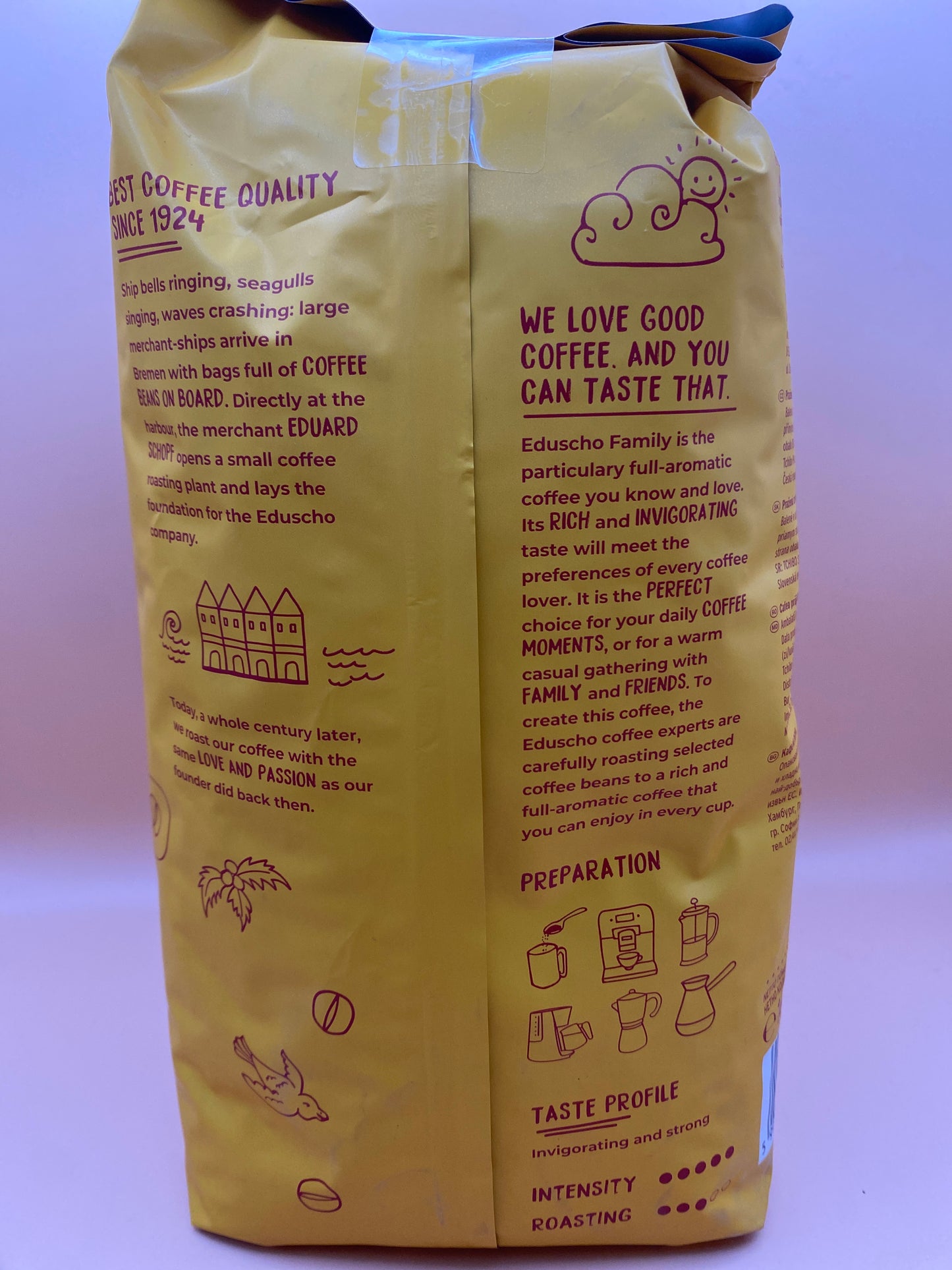 Eduscho Family pörkölt szemes kávé  1000g