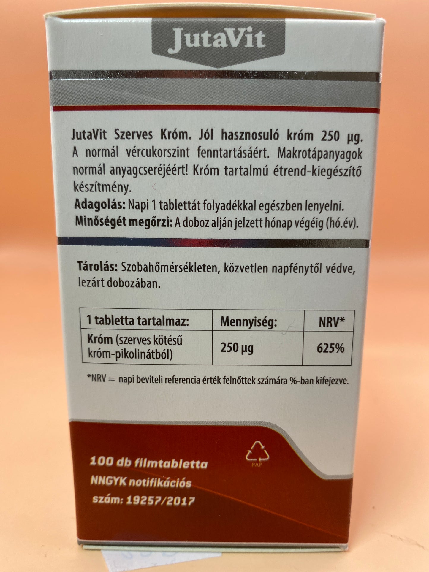 JutaVit Szerves Króm 100 darab filmtabletta