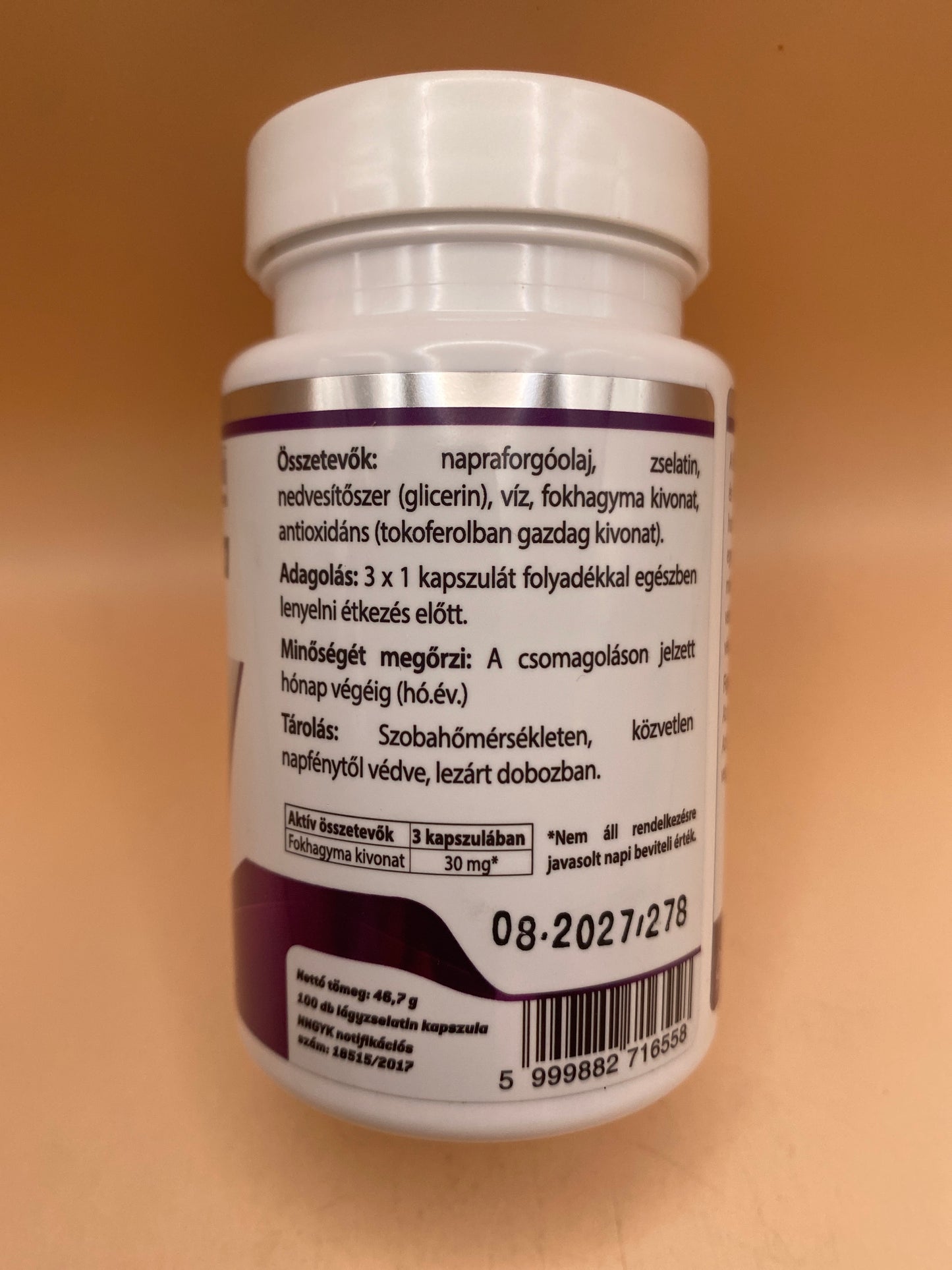 JutaVit Fokhagyma kapszula 100 darab lágyzselatin kapszula