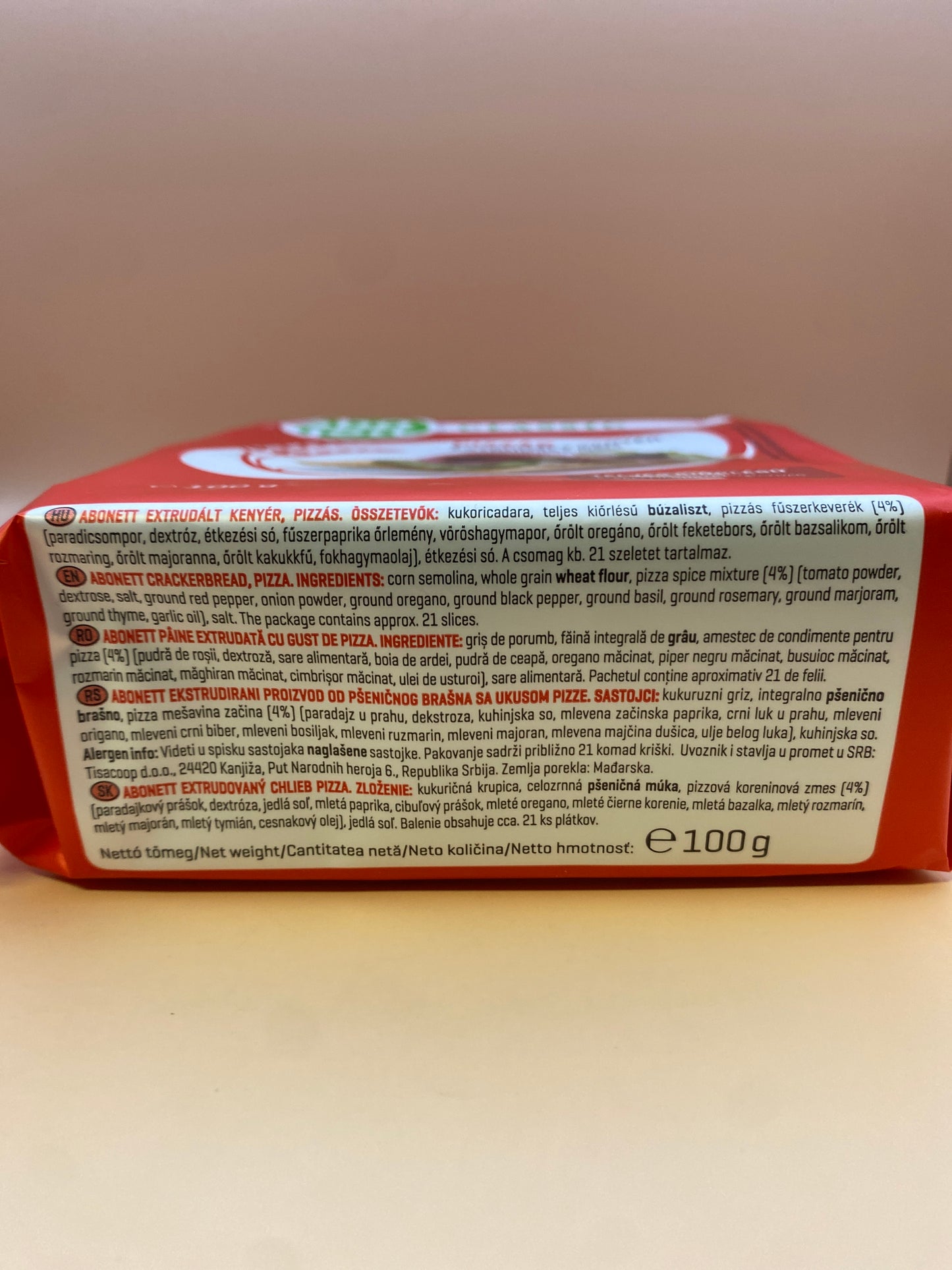 Abonett extrudált kenyér 100g Pizzás