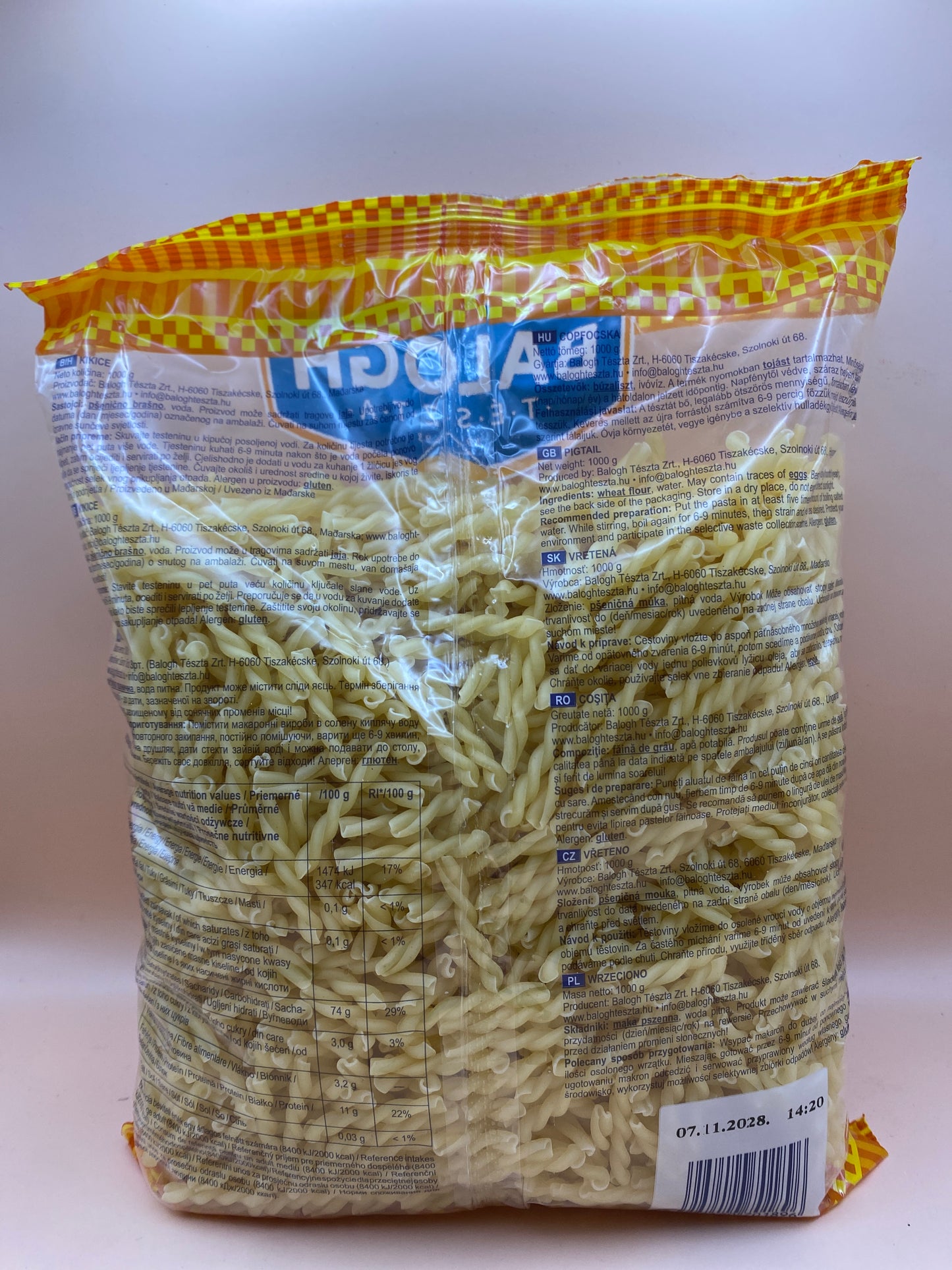 Balogh családi száraztészta 1 kg Copfocska