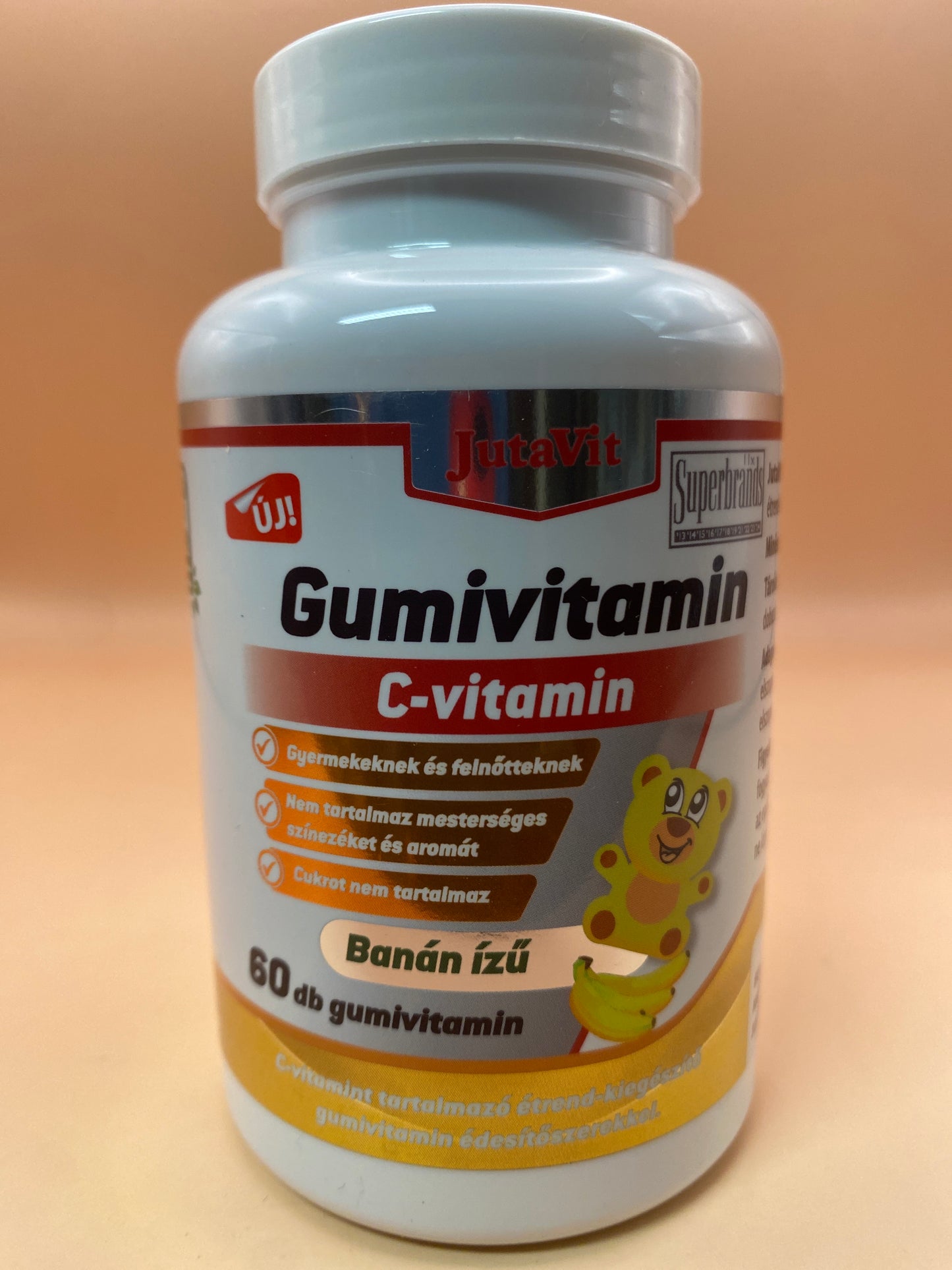 JutaVit Gumivitamin C-vitamin gyermekeknek és felnőtteknek. Banán ízű 60 darab gumivitamin