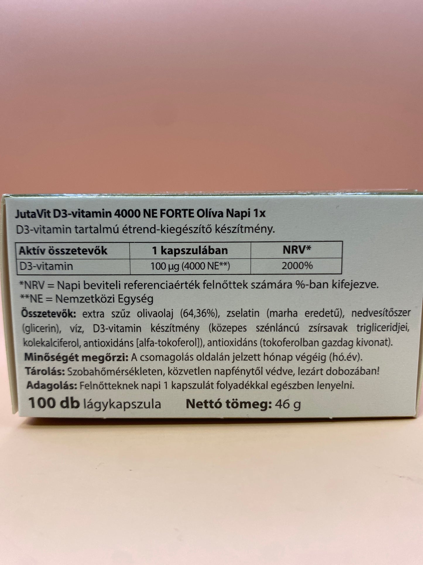 JutaVit 4000 NE Forte Olíva 100 darab