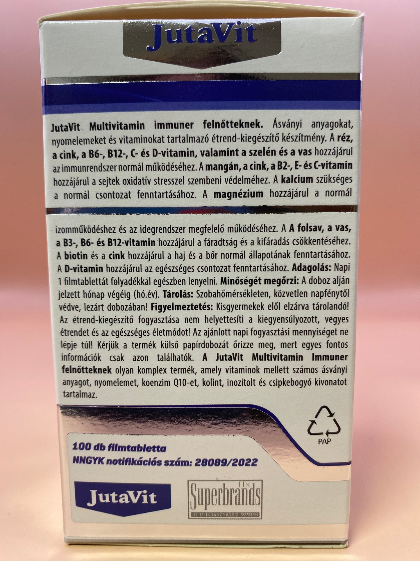 JutaVit Multivitamin Immuner Felnőtteknek 100 darab filmtabletta