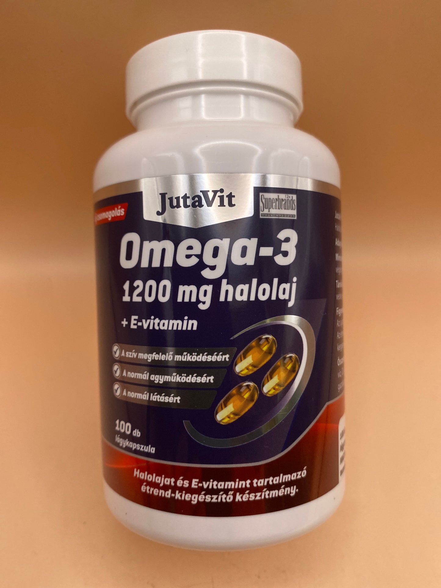 JutaVit Omega-3 1200mg halolaj + E-vitamin 100 darab lágykapszula